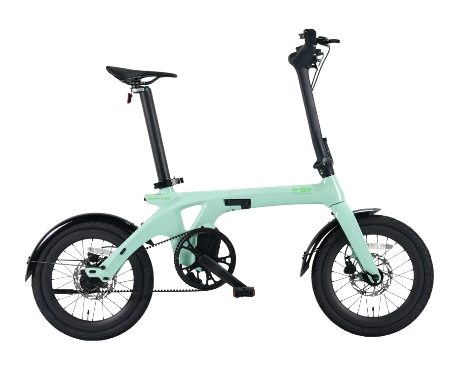 eco electric bicycle E-Go Carbon Lite Folding Mid Drive Electric Bike 250W