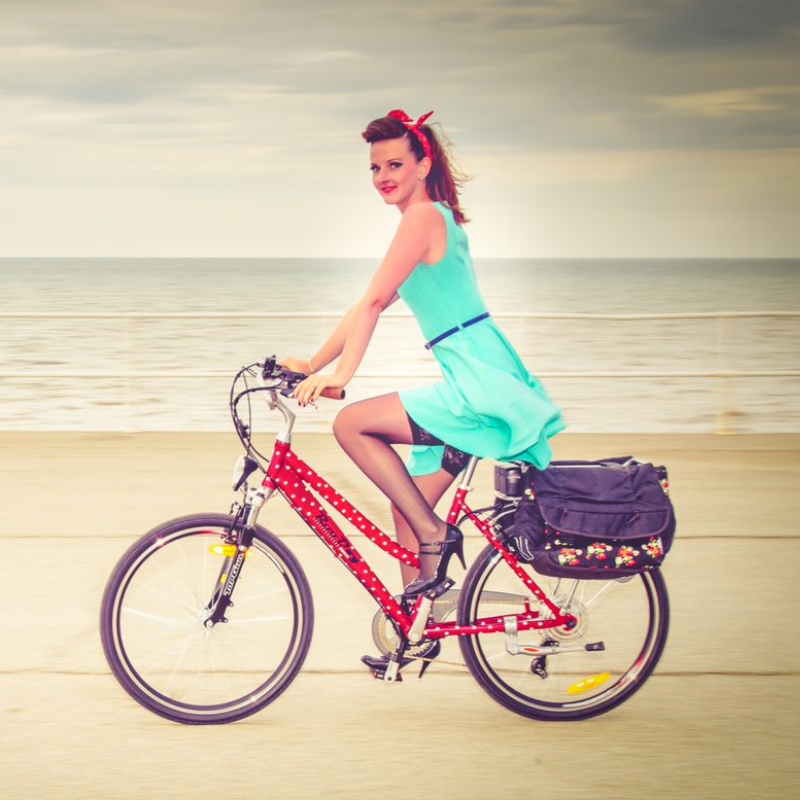RooDog Polka Dot Women's Step Through Electric Bike